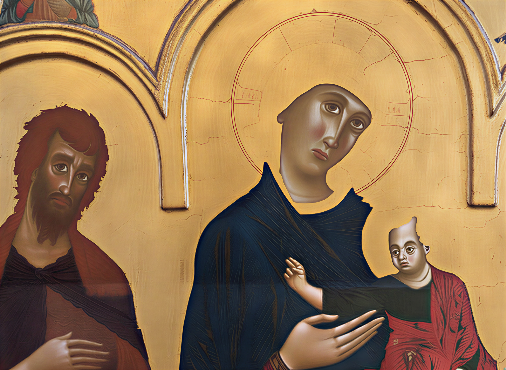 Icône Renaissance : Vierge et Enfant